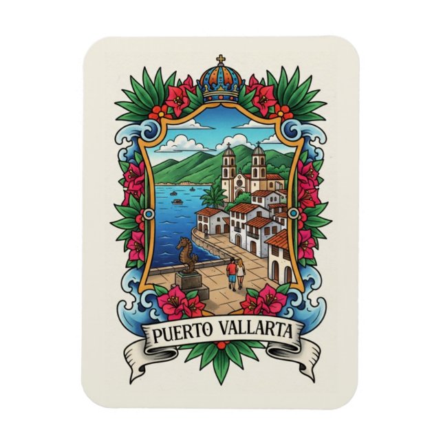Puerto Vallarta Mexiko Resa Magnet (Vertikal)