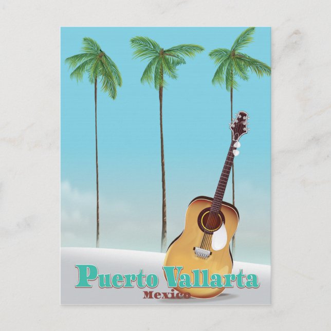 Puerto Vallarta Mexiko reseinformation affisch Vykort (Framsida)