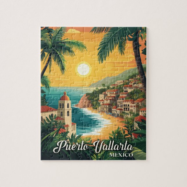 Puerto Vallarta Mexiko Vintage resor Pussel (Vertikal)