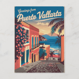 Puerto Vallarta Mexiko vintage Vykort
