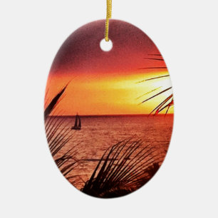 Puerto Vallarta solnedgång Julgransprydnad Keramik