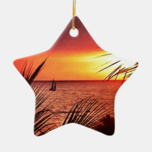 Puerto Vallarta solnedgång Julgransprydnad Keramik