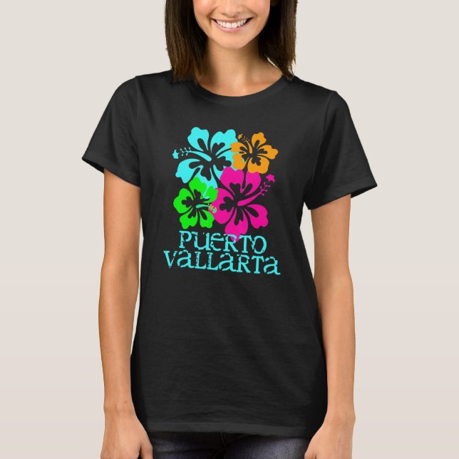 Puerto Vallarta Vacation Beach Surfa Travel T Shirt (Framsida)
