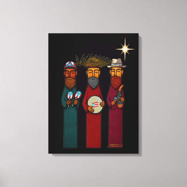 Puertorianska tre vise män – Parranda Canvastryck (Framsida)