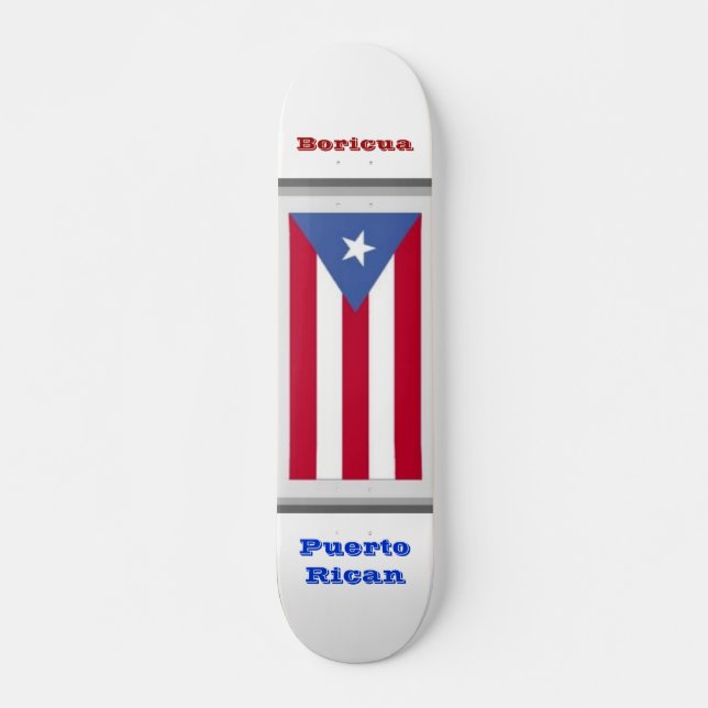 PuertoRican - Boricua Old School Skateboard Bräda 21,6 Cm (Framsida)