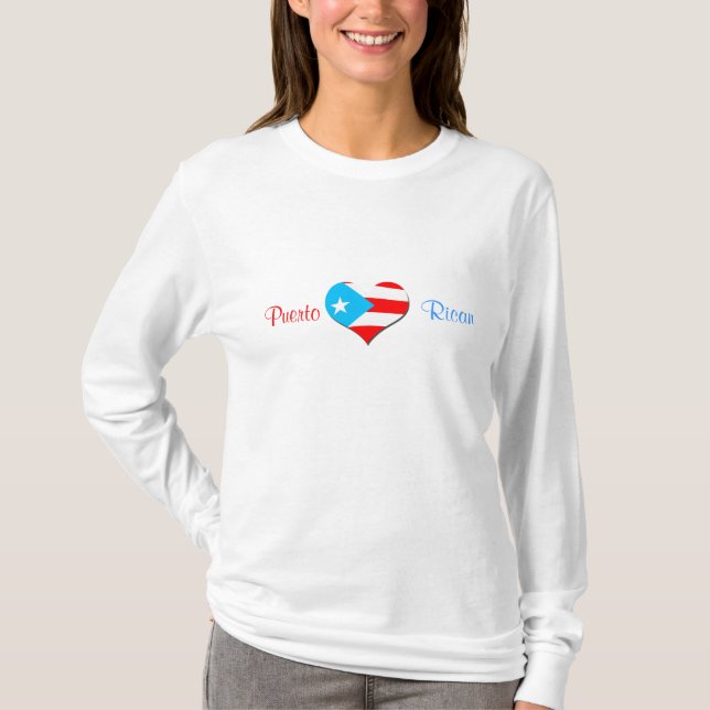 Puertorican hjärtadamskjorta t-shirt (Framsida)