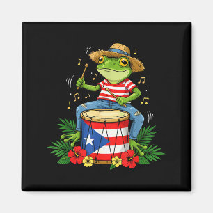 Puertoricansk flagga Coqui Groda Puerto Rico Hispa Magnet