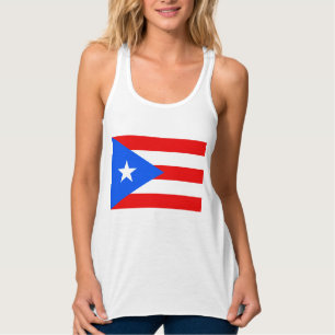 Puertoricansk flagga (Puerto Rico) Linne Med Racerback