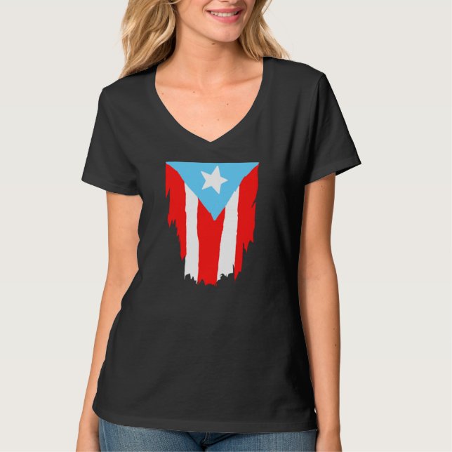 Puertoricansk flagga t shirt (Framsida)