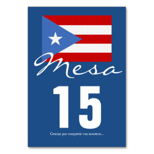 Puertoricansk flaggfesttema bordsnummer