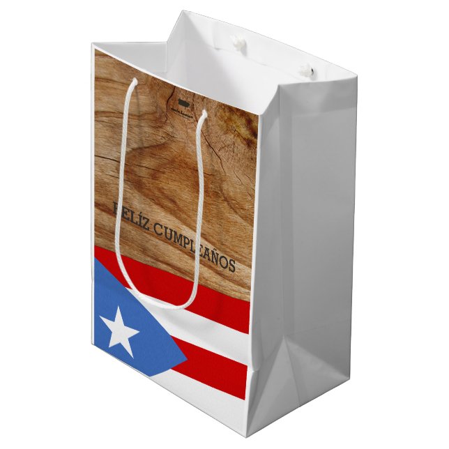 Puertoricansk födelsedagsflaggstema (Framsidan Vinklad)