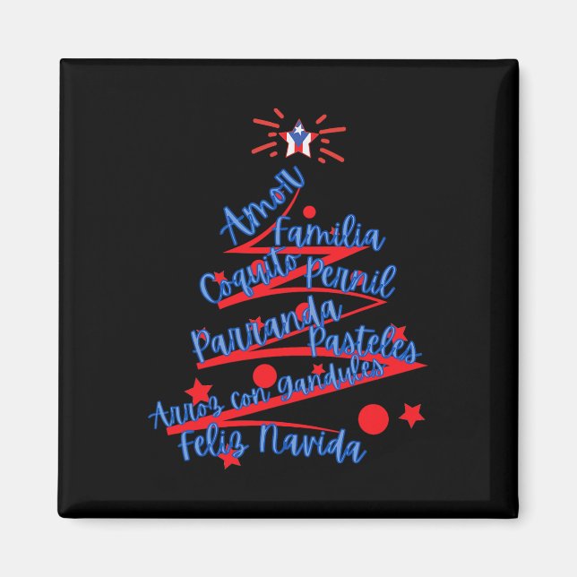 Puertoricansk jul God jul  Magnet (Framsidan)