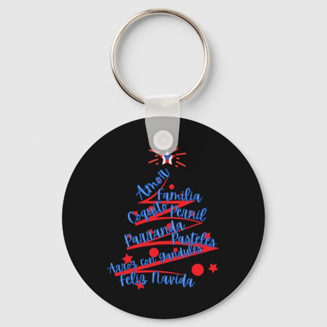 Puertoricansk jul God jul  Nyckelring (Framsida)