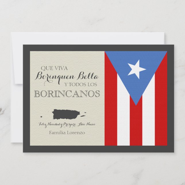 Puertoricansk: Jul: Traditionell flagga Julkort (Framsida)