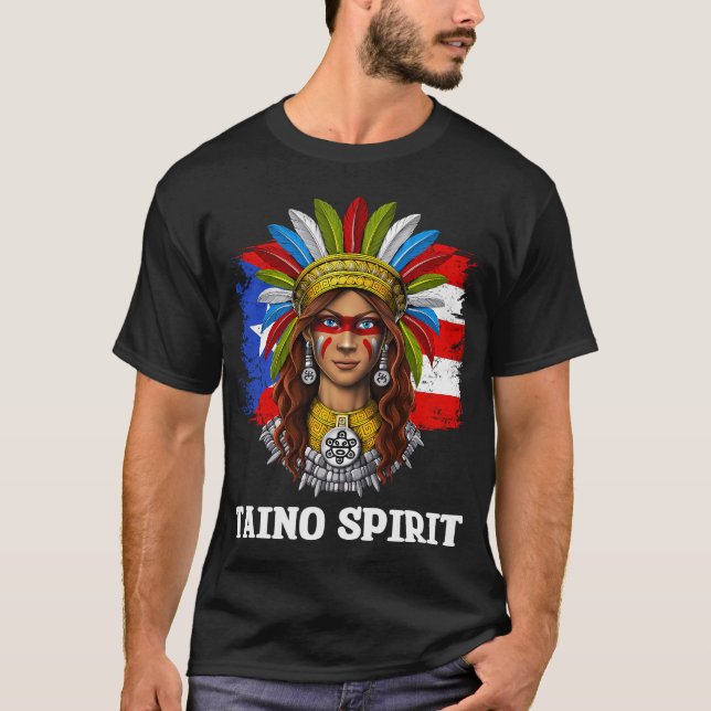 Puertoricansk Taino-krigare T Shirt (Framsida)