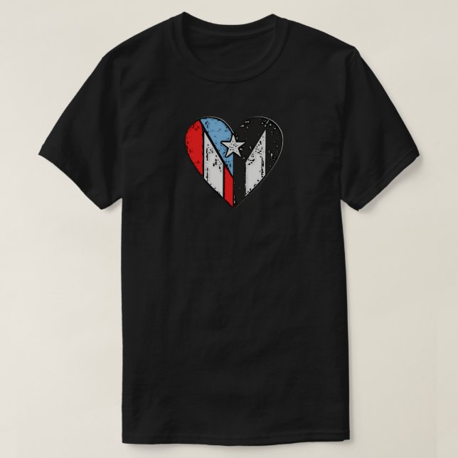 Puertoricanska flaggor | Boricua-hjärta, Puerto Ri T Shirt (Design framsida)