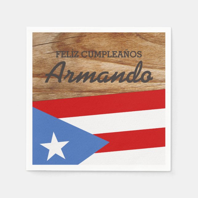 Puertoricanskt tema flagga pappersservett (Framsidan)