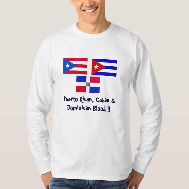 PuertoRico_flag Cuba_flag, DominicanR_flag, Pu… T Shirt (Framsida)