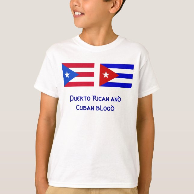 PuertoRico_flag, Cuba_flag, Puerto Rican och Cu… Tee Shirt (Framsida)