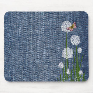Puff Flowers på Denim Musmatta