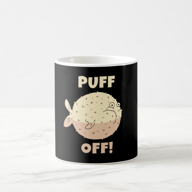 Puff off Puffer Fish Sea Kaffemugg (Center)