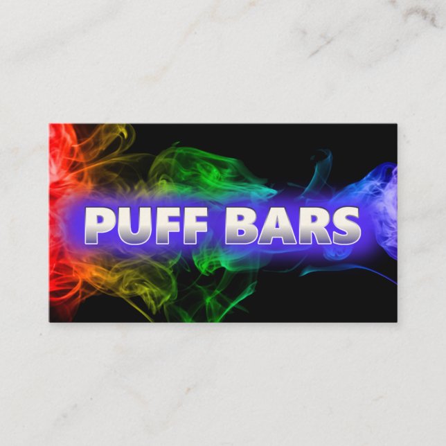 Puff Pub Vape Black Affärskort Visitkort (Framsida)