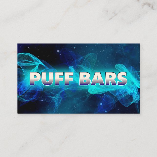 Puff Pub Vape Blue and Black Affärskort Visitkort (Framsida)