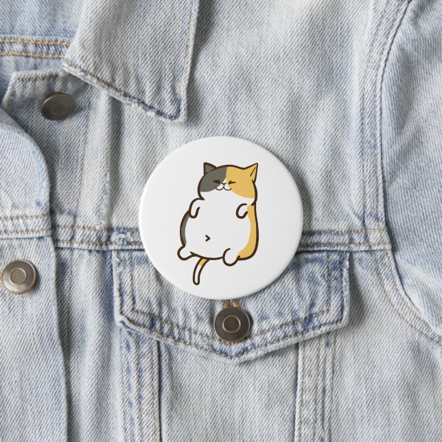 Puffa Kalikokatt - Kawaii-dekal Knapp (In Situ)
