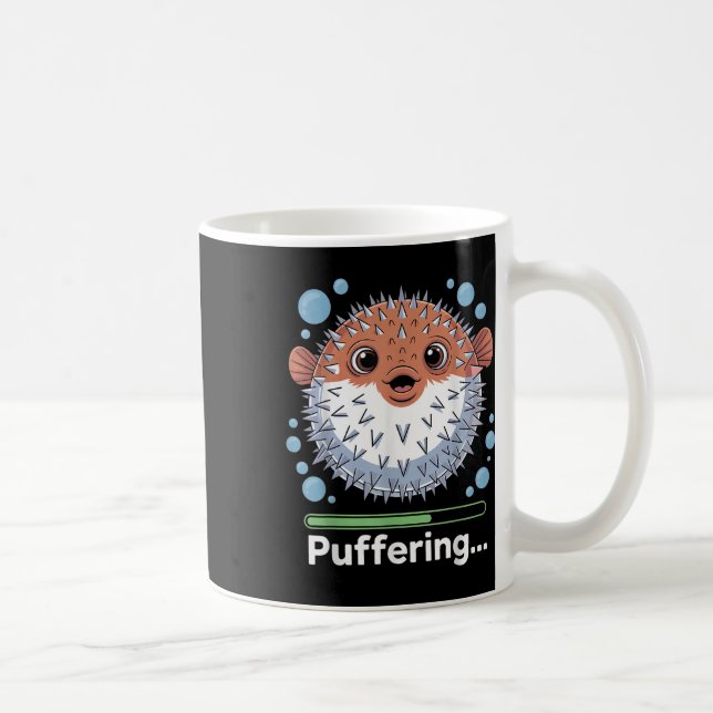 Puffande fisk fisk Söt blåsfisk  Kaffemugg (Höger)