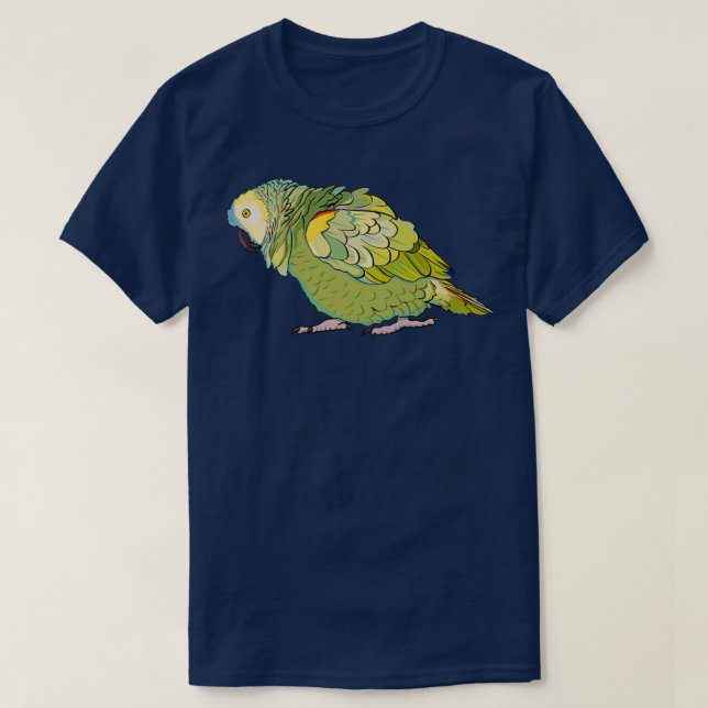 Puffed Blue Fronted Amazon Parrot T Shirt (Design framsida)