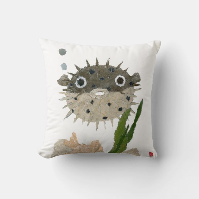 Puffer Blowfish Kudde (Framsida)