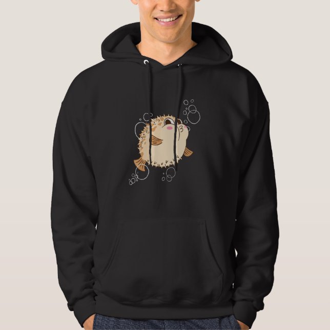 Puffer Fish Blowfish Bubbles Hoodie (Framsida)
