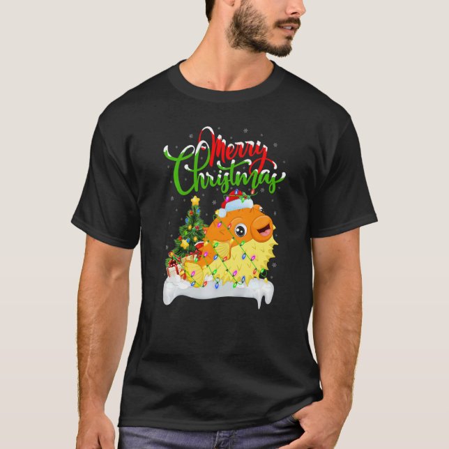 Puffer Fish Julafton Dekorations Puffer Fish Chris T Shirt (Framsida)