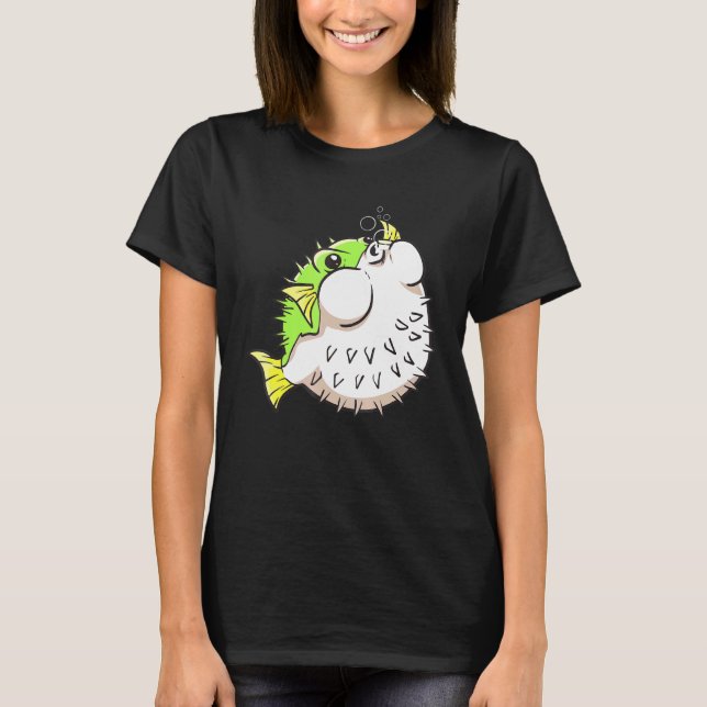 Puffer fish Pufferfish Blowfish Ballonfish T Shirt (Framsida)