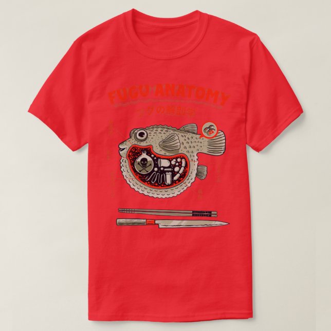 Pufferfish Anatomy T Shirt (Design framsida)
