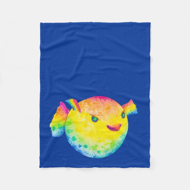 Pufferfisk Fleecefilt (Framsidan)