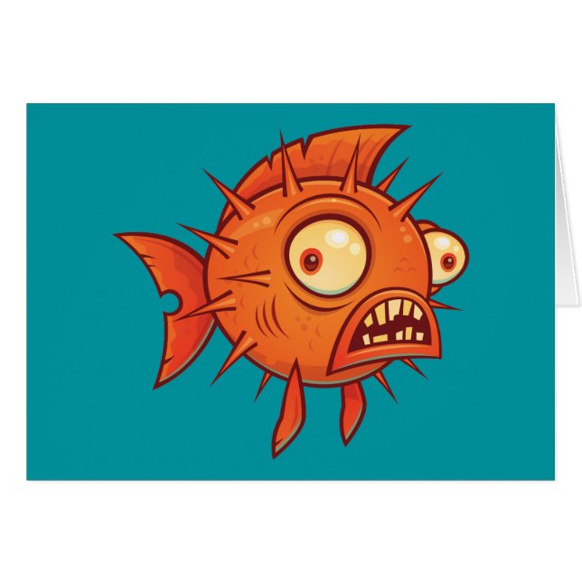Pufferfisk Hälsningskort (Framsidan Horizontal)