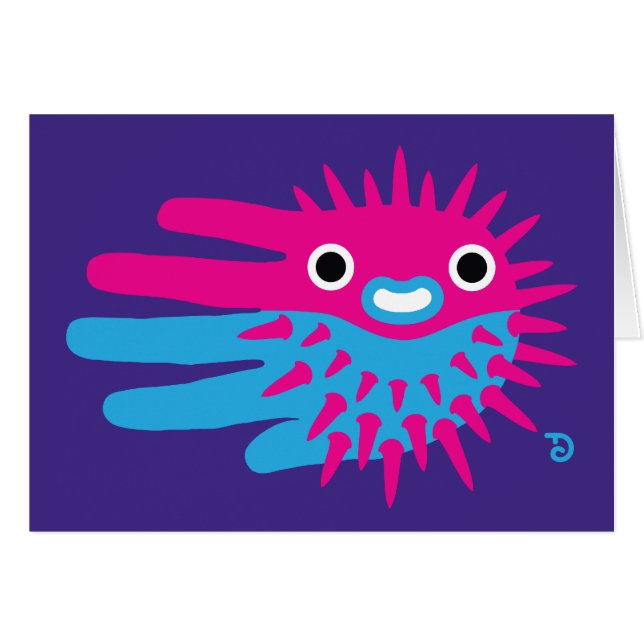 Pufferfisk Hälsningskort (Framsidan Horizontal)