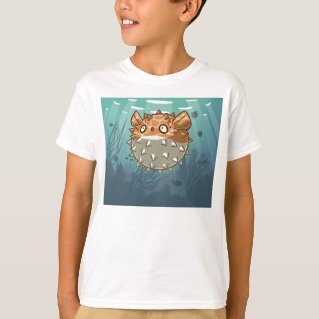 Pufferfisken lurar skjortan tee shirt (Framsida)