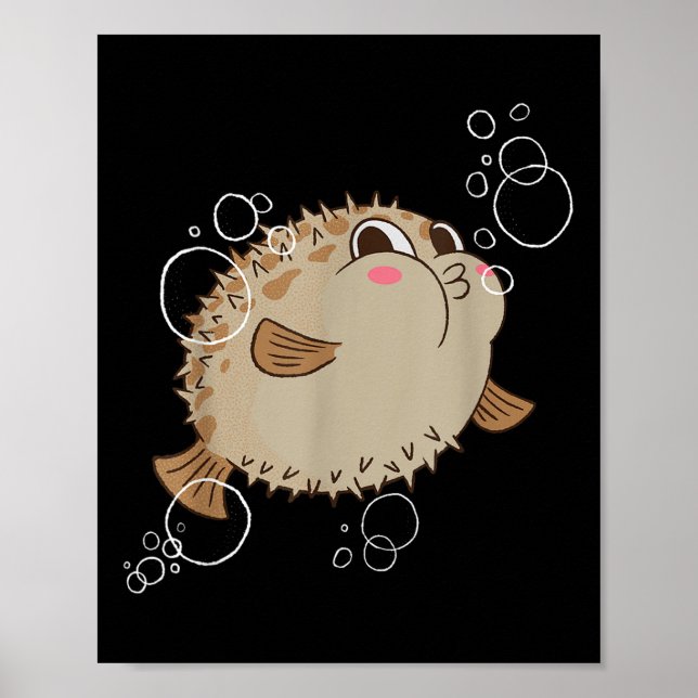 Pufffisk Blowfish Bubblar  Poster (Framsidan)