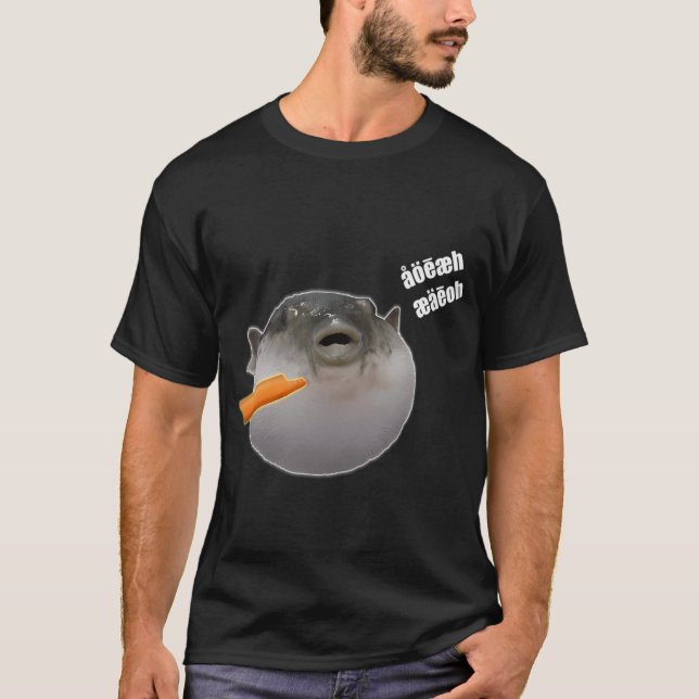 Pufffisk som äter morot t shirt (Framsida)