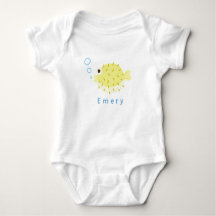 Pufffisks anpassat namn Baby-bodysuit