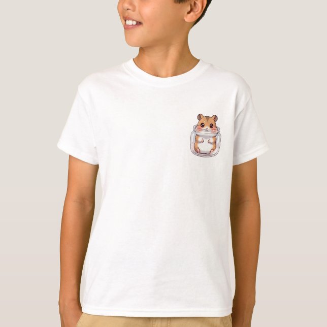 Puffig Hamster inklämd i burk för barn T Shirt (Framsida)