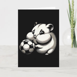 Puffig Hamster Med Fotboll Ll Tecknad Kawaii Kort