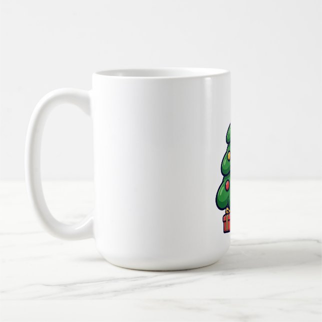 Puffig julgran holiday-mugg kaffemugg (Vänster)