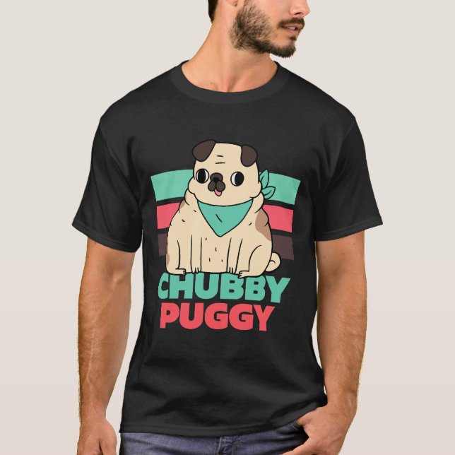 Puffig Pug 131 T Shirt (Framsida)