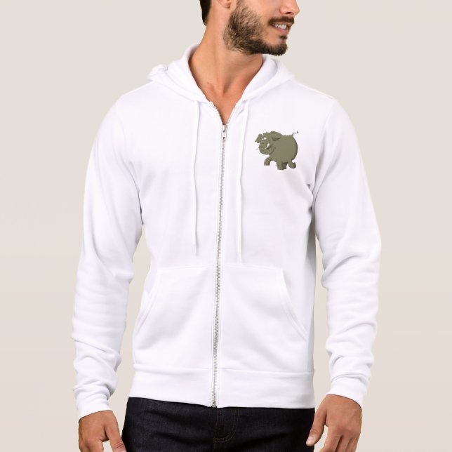 Puffig söt elefant Grå djungeldjur T Shirt (Framsida)