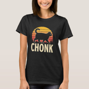 Puffiga Chonks Katt Retro Solnedgång T Shirt
