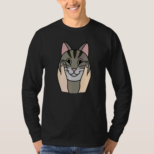 Puffiga kinder Tabby Katt Djur   T Shirt (Framsida)