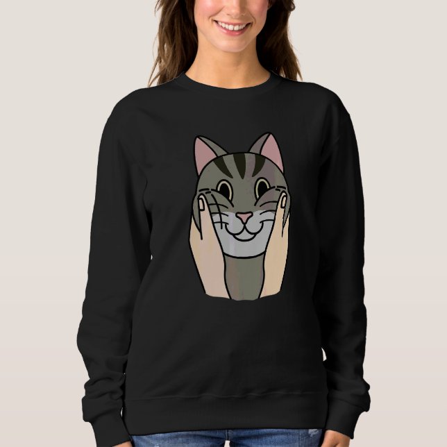 Puffiga kinder Tabby Katt Djur   T Shirt (Framsida)